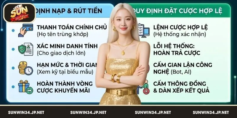 Điều kiện và điều khoản liên quan đến nạp rút cùng quy định đặt cược