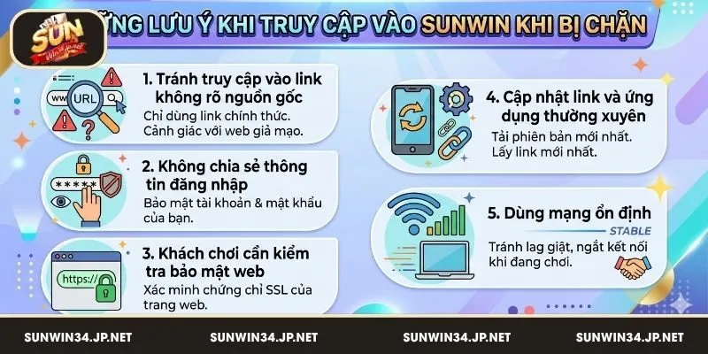 Những lưu ý khi truy cập vào Sunwin khi bị chặn